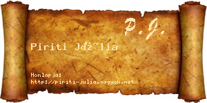 Piriti Júlia névjegykártya