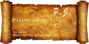 Piriti Júlia névjegykártya